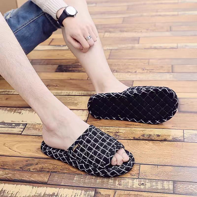Dámské pantofle z čisté bavlny pro vnitřní použití - Měkké, tiché, pratelné v pračce pro všechna roční období