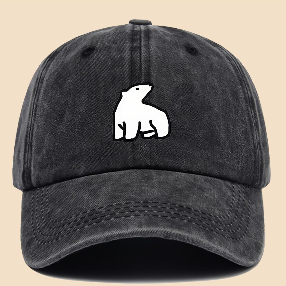 

Cute polar bear printed baseball cap for men and women, fashionable and versatile for outdoor travel
