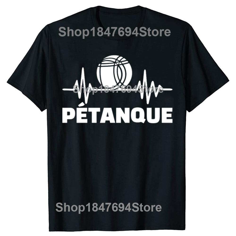 Lustiges Petanque Boule Grafik 100% Baumwoll T-Shirts Herren Damenmode Lässiges T-Shirt Locker Übergroß Streetwear T-Shirt