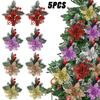 5/1 buc. Flori artificiale de Crăciun cu sclipici Fructe de padure roșii Ornamente pentru pom de Crăciun Cadouri de Anul Nou Decoratiuni pentru nunta de Crăciun