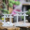 1pc Aquarium Decor Japanese Torii Gate Miniature Ornament Fish Tank Garden Shrine Shinto Landscape Sandstone Micro Decoration