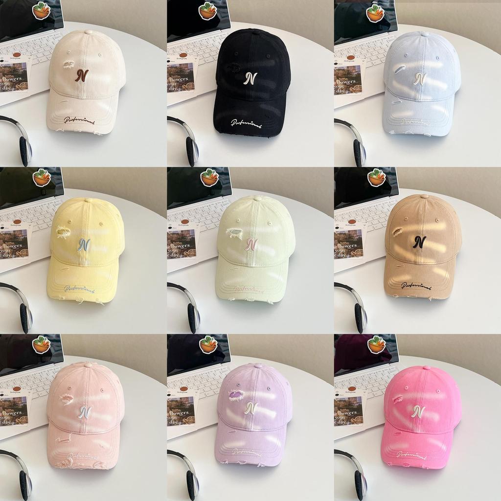 Casual Korean Embroidered Baseball Cap With Sunblock And Foldable Feature For Spring Outings