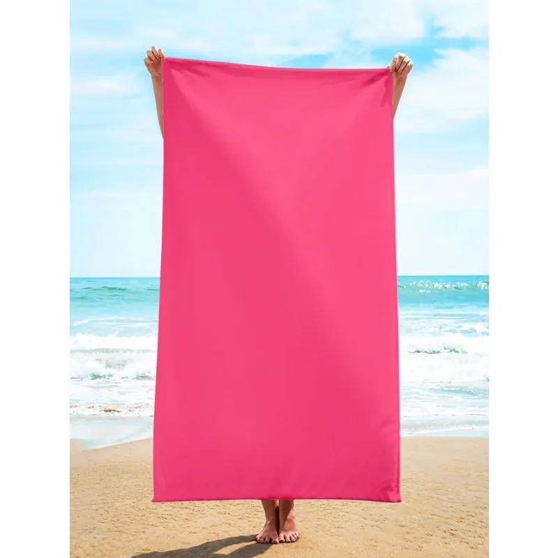 Double-sided Velvet Bath Towel Beach Towel Rectangular Beach Towel Soft and Comfortable Solid Color Beach Towel