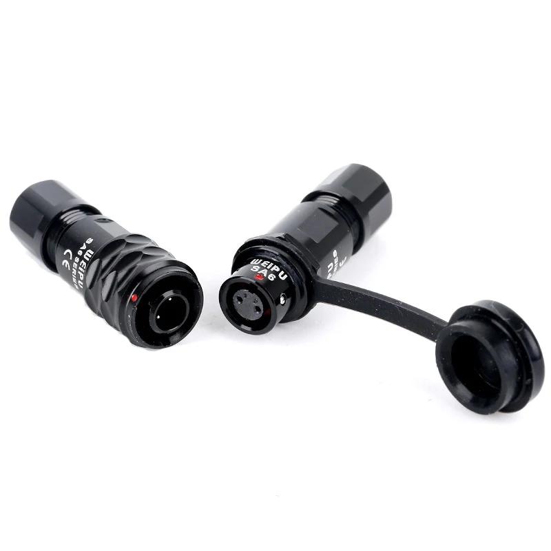 WEIPU SA6 SA610/P+SA611/S Waterproof Automotive Electric In-line Cable Connector  2Pin 3 4 5Pin For Medical Precision Instrument
