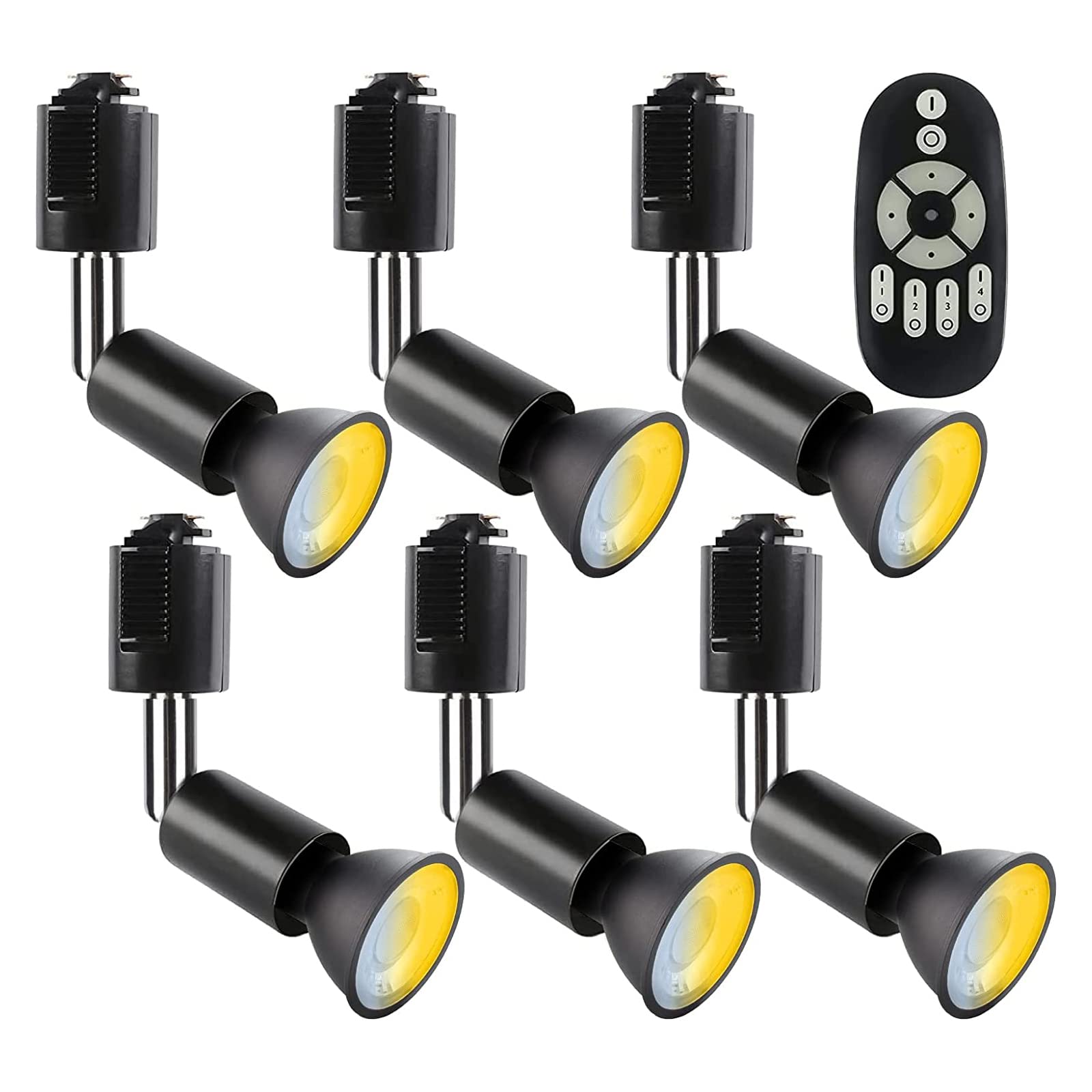 

Kyodo Lighting Трековый прожектор, E11, Диммируемый и с регулировкой цвета, Включает светодиодную лампу (Эквивалент 50 Вт), Пульт дистанционного управления, SETGDB-6WE11CTB-6B-Y,