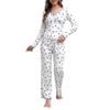 Women's Long-sleeved Pajamas And Pants Suit With Floral Print