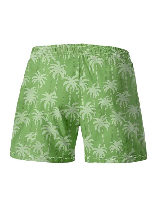 Summer Beach New Coconut Tree Drawstring Printed Seaside Beach Casual Men'S And Young Men'S Shorts