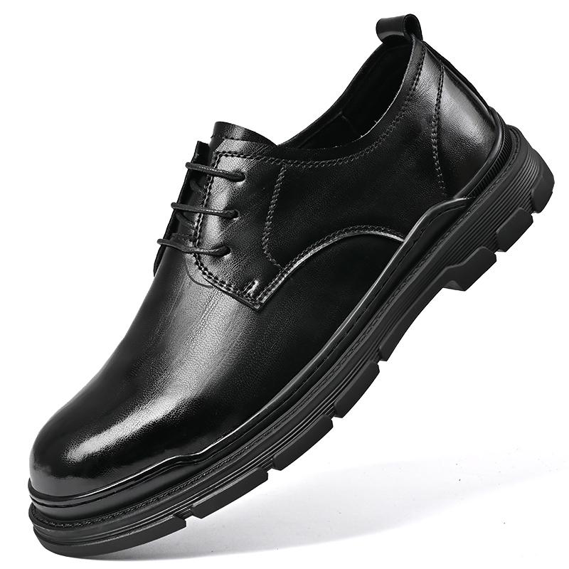 

Модные кожаные кеды на низкой подошве, универсальная повседневная кожаная обувь, мужская деловая обувь 39 чёрный