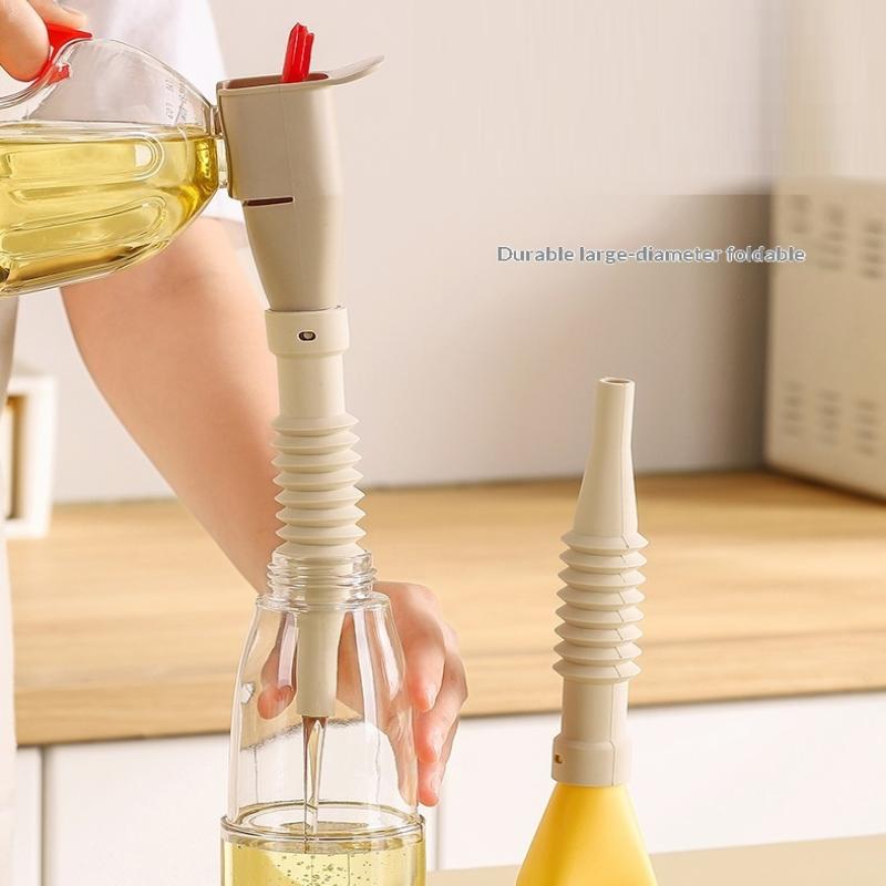 Retractable Oil Pour Spout Durable Flexible Snap On Leak Proof for Household Kitchen Oil Transfer Daily Use