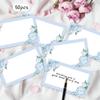 50pcs, Blue Flower Blank Message Cards, Pocket Cards, Business Cards, Blank Greeting Cards, Small Business Supplies, Gift Tags