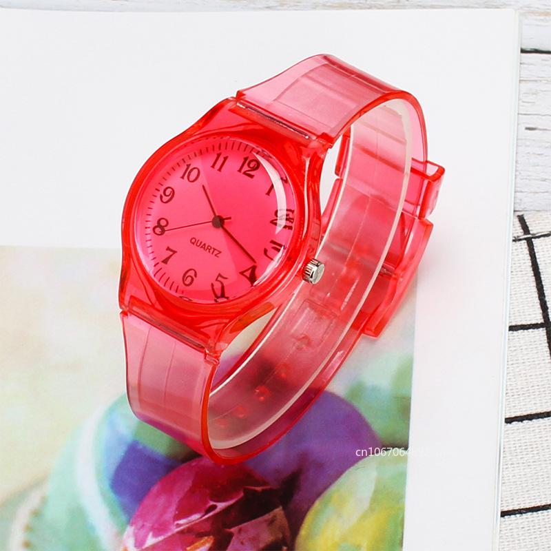 Casual Fashion Women Lady Silicone Jelly Quartz Watch Women Lovely Wristwatch Transparent Summer Candy Color Student Clock
