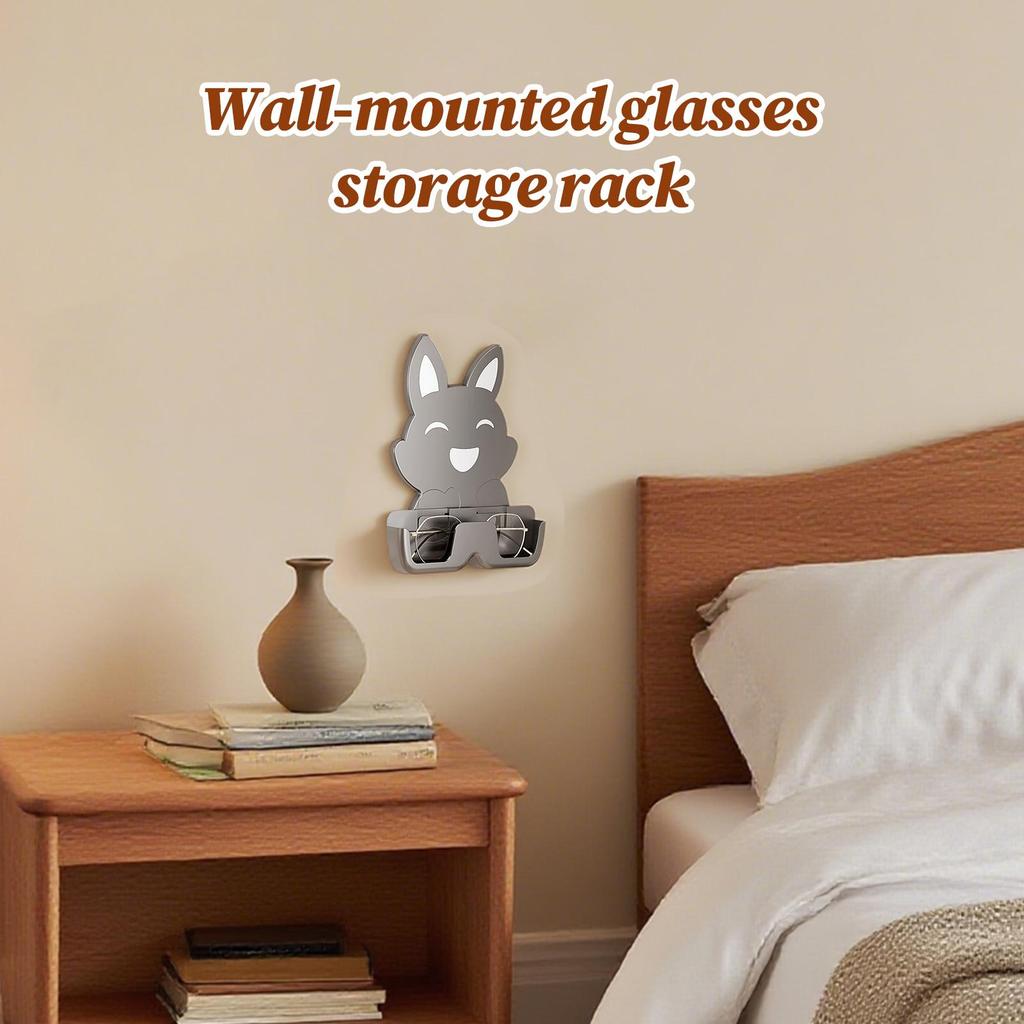 Wall Mounted Sunglass Organizer Rabbit Glasses Display Rack Storage Stand Display for Bathroom Girls Home Wardrobe Women Husband