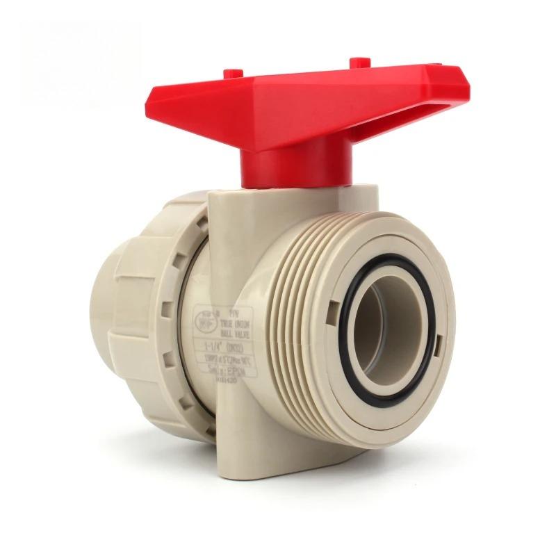 WF 20-63mm PPH True Union Ball Valve For Hot/Cold Water Industrial Grade DIN Standard Non-Toxic for Plumbing Systems
