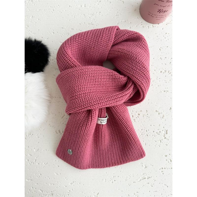 Sheep wool couple solid color knitted wool scarf women's autumn and winter value for money, thickened warm scarf