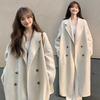 Women's Korean-Style Thick Woolen Overcoat, Slim Fit, 2025 Autumn/Winter