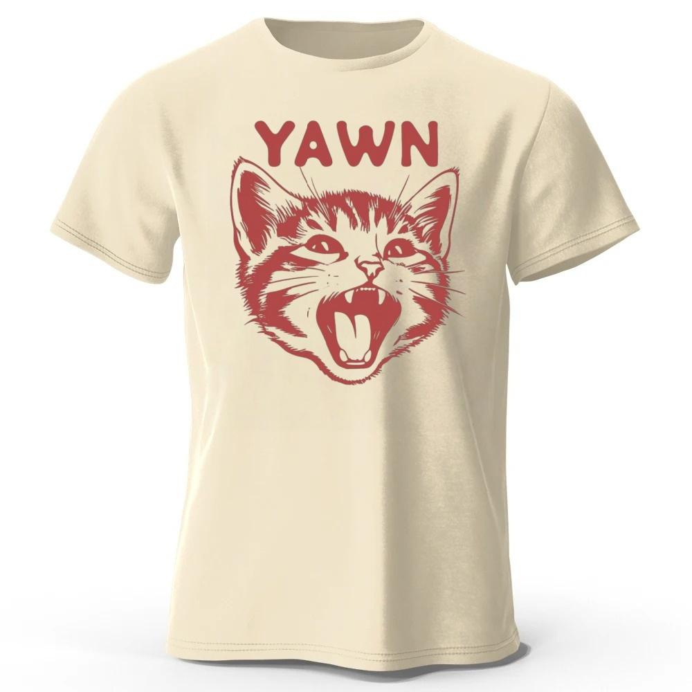 New Trendy Lazy Cat Cotton Short Sleeved Men Daily Sports Fitness Running Top Soft and Breathable Oversized Loose Casual Tshirt