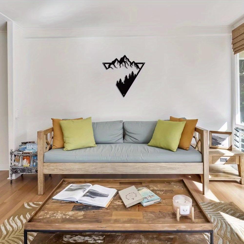 Mountain Landscape Metal Wall Art Modern Home Office Decor Statue