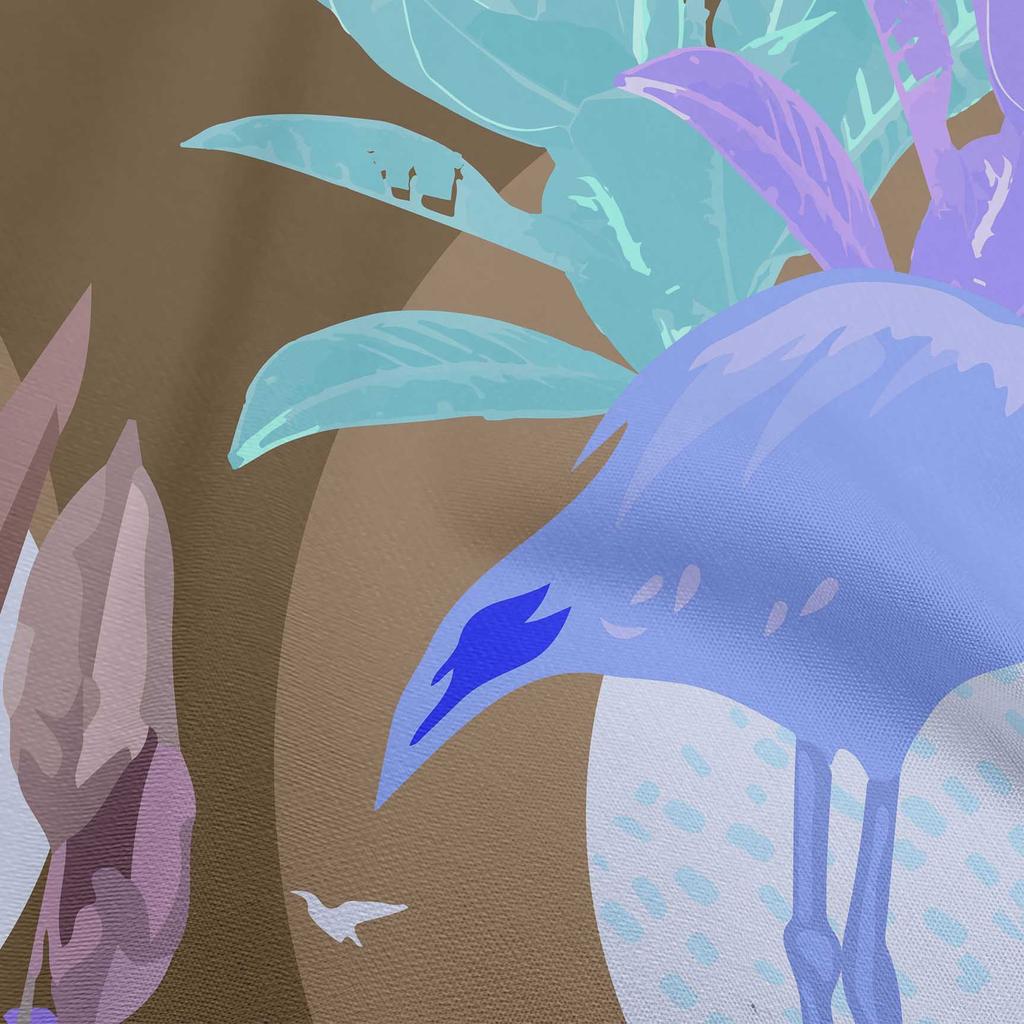 oneOone Cotton Flex Chocolate Brown Fabric Tropical Abstract With Flamingo Fabric For Sewing Printed Craft Fabric By The Yard 40 Inch