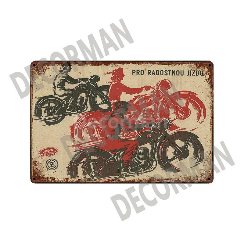 [ DecorMan]  JAWA BSA Motor Kovové Znamení Plakáty Vintage Malba Vlastní Klubová Dekorace LTA-1704 vintage dekor