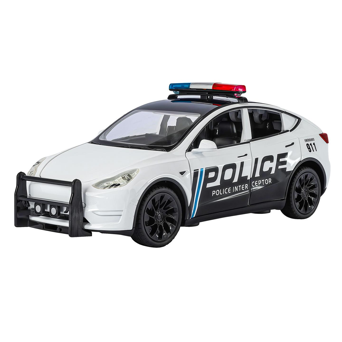

1/24 Tesla Model Y Внедорожник Сплав Полиция Новый Энергетический Автомобиль Модель Литьевой Металл Транспортные Средства Модель Автомобиля Симуляция Звука и Света Детская Игрушка Подарок белый