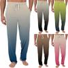 Herren Freizeit-Pyjamahose mit Taschen | Krawatte, Farbverlauf bedruckt, Leinwandbindung, lockere Passform elastischer Bund für Zuhause