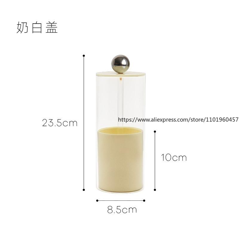 Nordic Style Height Adjustable Circular Desktop Dust-Proof Makeup Pen Storage Box Entrance And Bedroom Small Item Storage Box