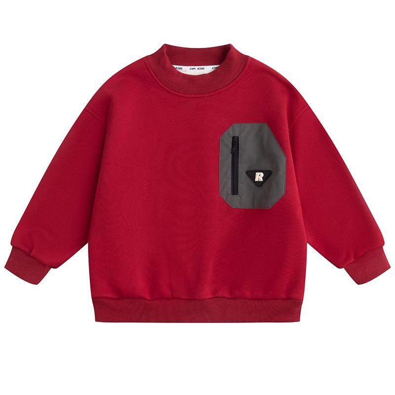 Little Elephant Hamm Boys  Fleece Mock Neck Long Sleeve Sweatshirt 150 cm