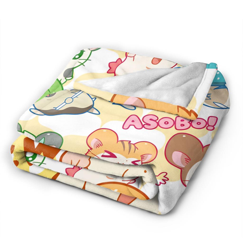 Adventure Story Hamtaro Blanket Super Warm Novelty Plush Bedding Throws For Bedroom Airplane Travel Flannel Bedspread Bed Cover
