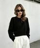 Foreign Trade Hot-selling Round Neck Solid Color Simple Temperament Versatile Loose Short Sweater Women's European and American Casual Knitted 