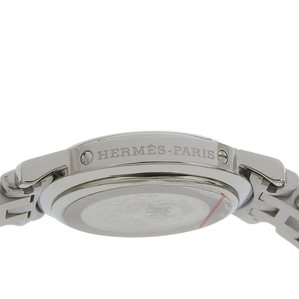 HERMES Clipper Watches CL4.210 blackDial Stainless Steel Quartz Analog display Women Used