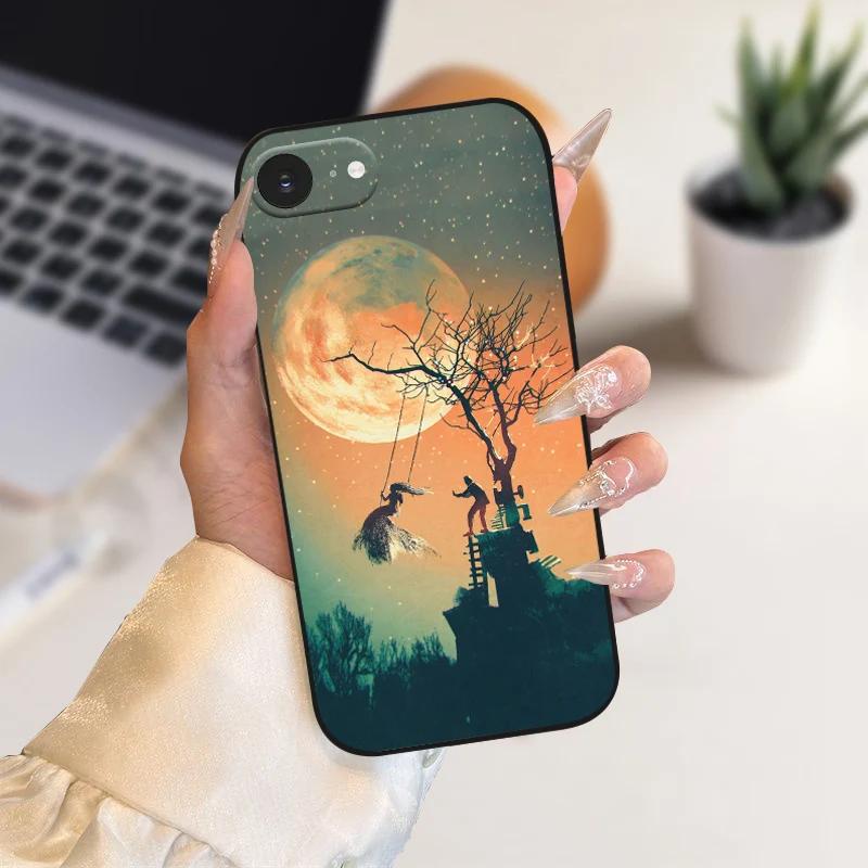 Case For iPhone SE4 Fashion Color Painted Soft Silicone Phone Coque Cover For Apple iPhone 16e 5G A3409 A3408 Shockproof Cases