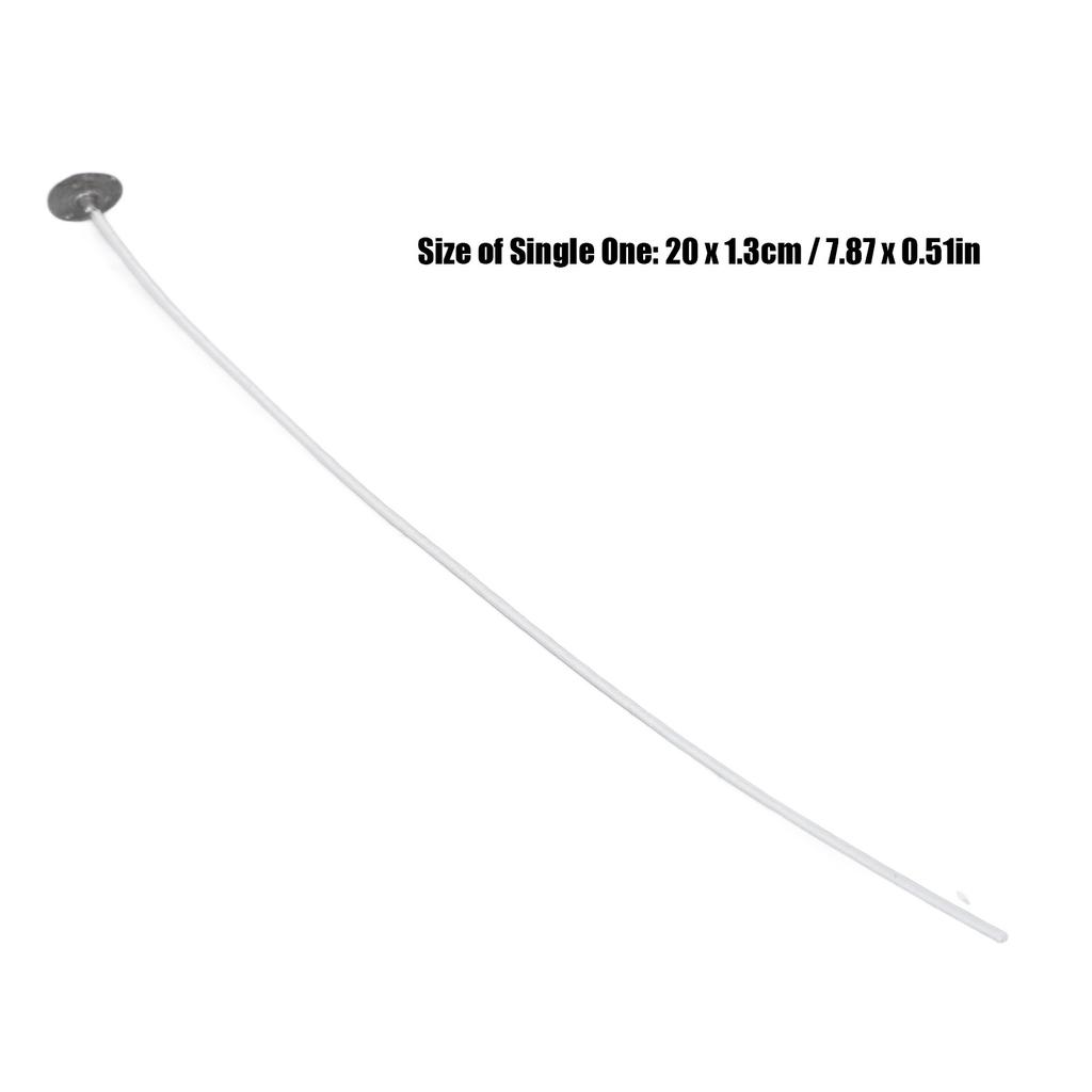 50pcs Candle Wick Pre Waxed 20cm Low Smoke Metal Sustainer Tab for DIY Candle Making