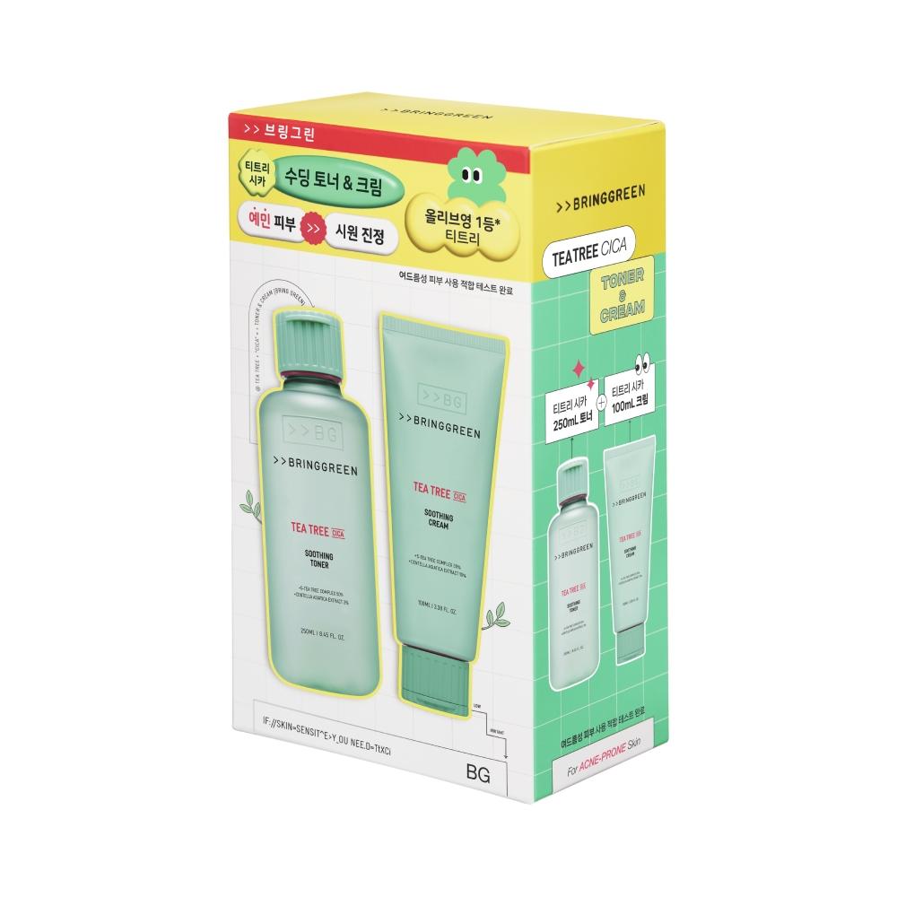 Bring Green [online Exclusive   Soothing Set] Bring Green Tea Tree Cica Soothing Toner   Cream Set