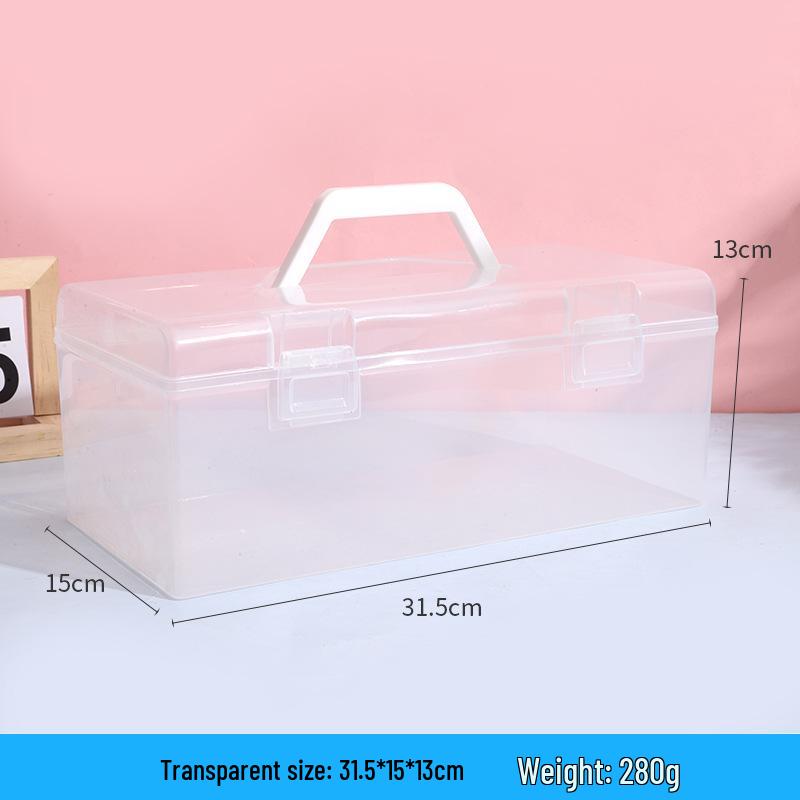 235 Art Calligraphy Tool Box - Portable Plastic Storage for Large and Small Brushes