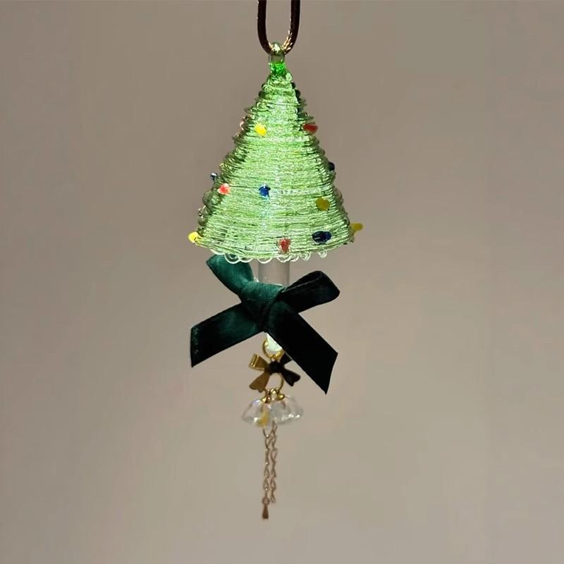 Crystal Christmas Tree Pendant Hanging Decorations Bell Glass Pendant Christmas Tree Decorations Gifts XMAS Home Decoration