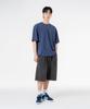 MOZMOZ [Set] Back Slit Pigment Short Sleeve + Pigment Wide Single-Pleat Shorts Set-Up