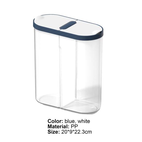 Stapelbarer Lebensmittel-Aufbewahrungsbehälter mit Trennwand, PP, auslaufsichere Getreide-Aufbewahrungsbox, Küchenhelfer