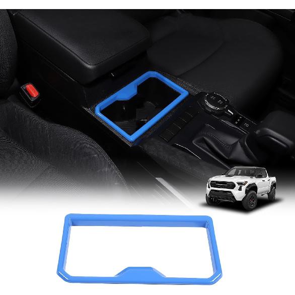 Daeiclru Front Cup Holder Panel Cover Compatible with Toyota Tacoma 2024 2025, Center Control Water Cup Holder Cover Interior Decoration Accessories