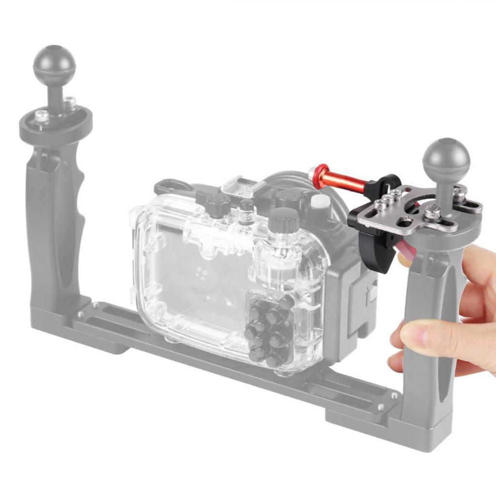 Aluminum Alloy Shutter Trigger Extension Lever Extend Mount Adapter Accessory for Dual Handle Diving Tray Stabilizer