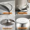 LiLang Stainless Steel Deep Stew Pot with Glass Lid