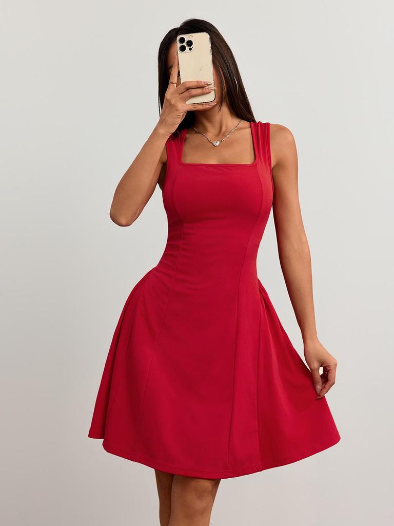 2025 Summer Slim Dress: European & American Style, Backless Sleeveless Vest Skirt for Women