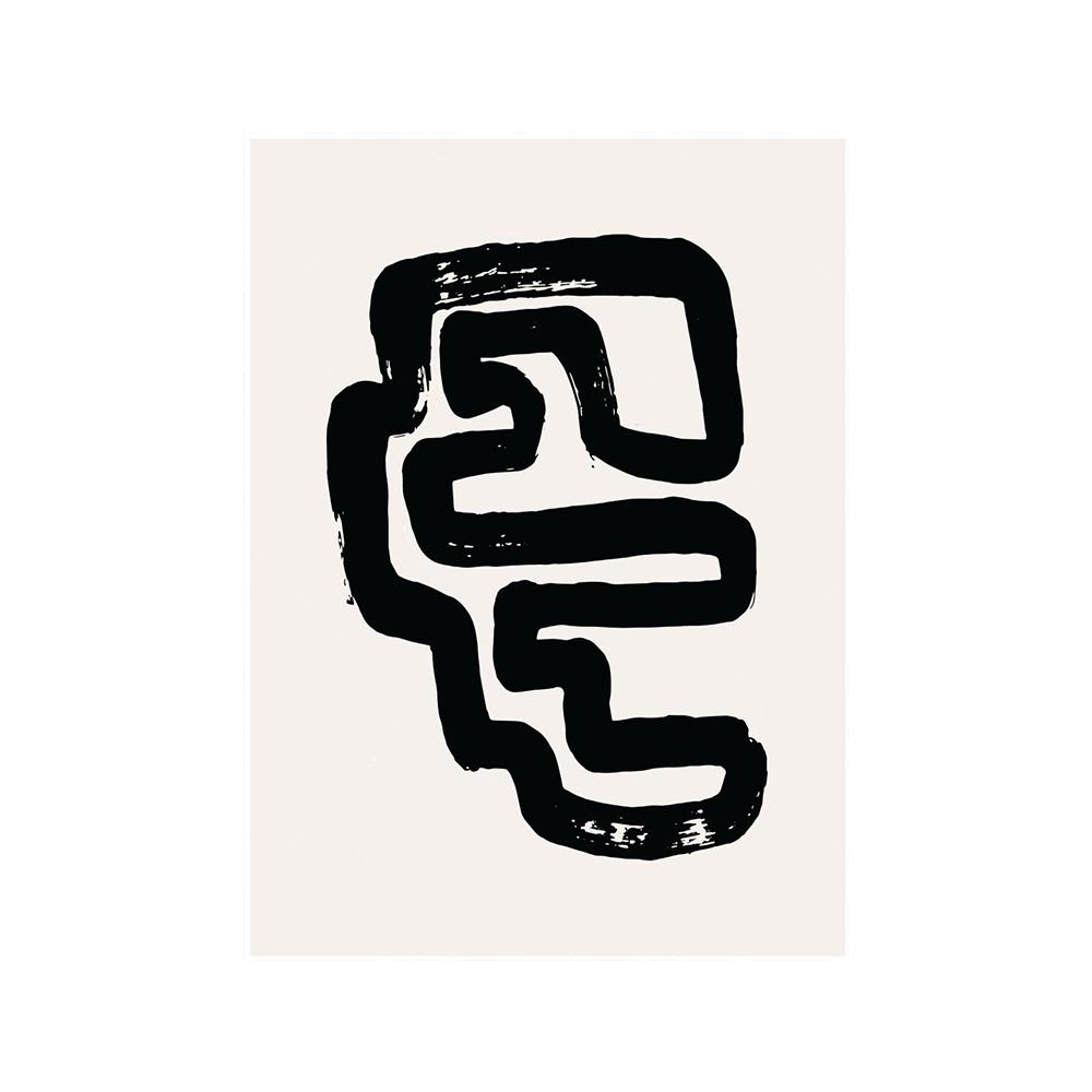 Modern Abstract Line Art Beige Black Minimalist Canvas Painting Poster Print Wall Pictures Living Room Interior Home Decoration