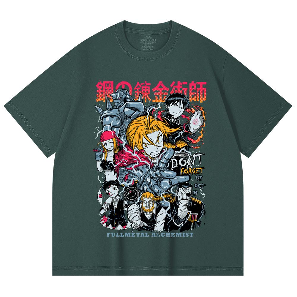 230 Gsm 100% Cotton Fullmetal Alchemist V1 Print Unisex Heavy Cotton T Shirt