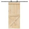 VidaXL Sliding Door and Hardware Kit 100x210 Cm Solid Pine 3332771