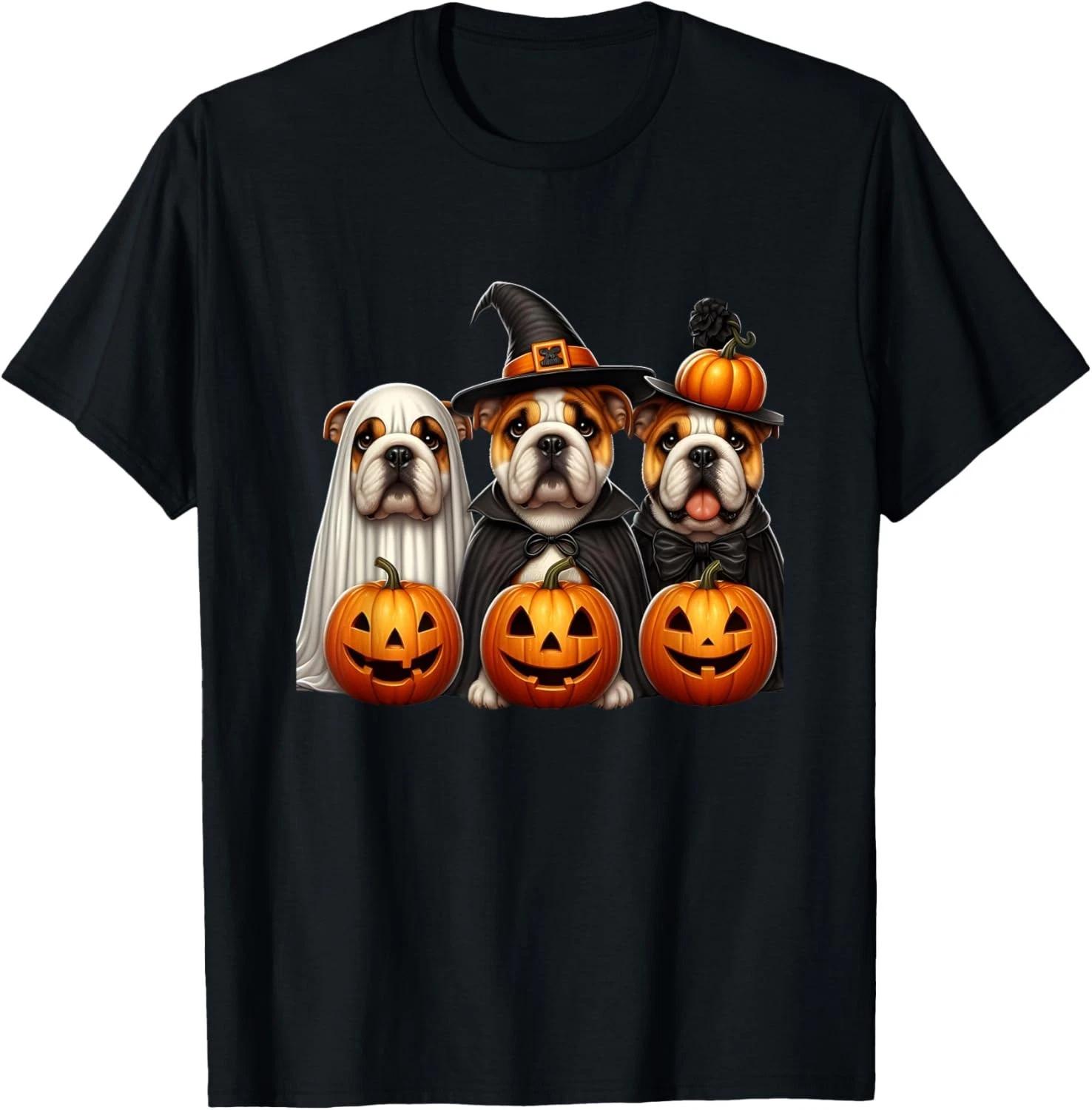 Bulldog Ghost Halloween Dog Lovers Gift Unisex T-Shirt S