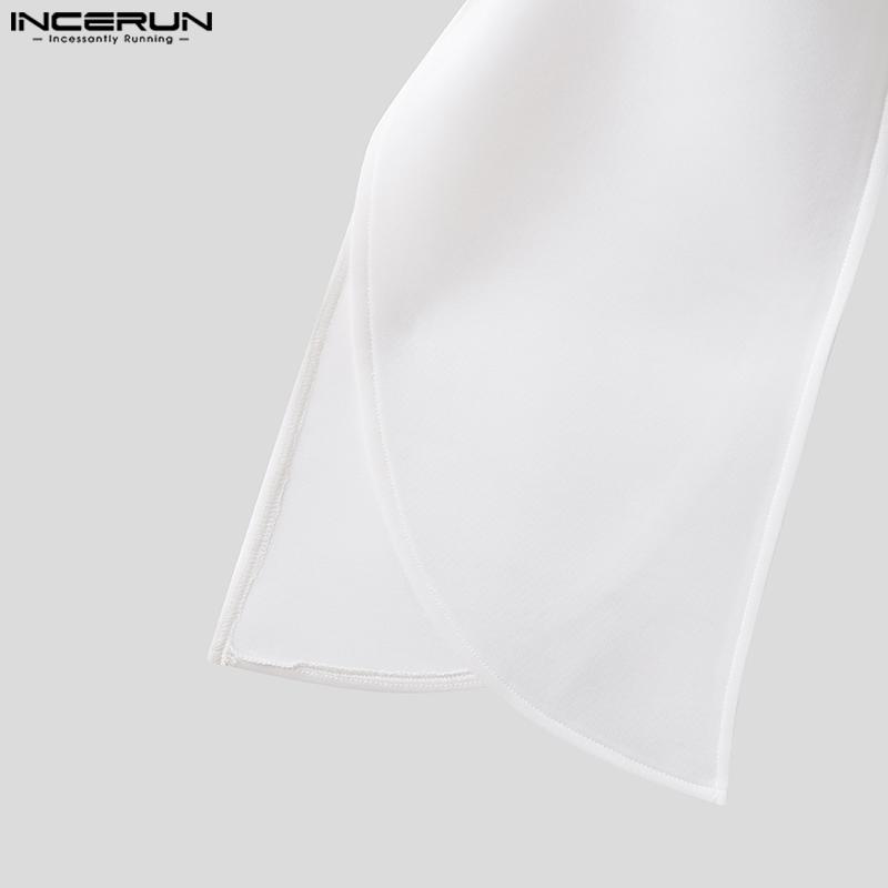 INCERUN Ärmellose asymmetrische Cape-Westen für Herren mit Stehkragen