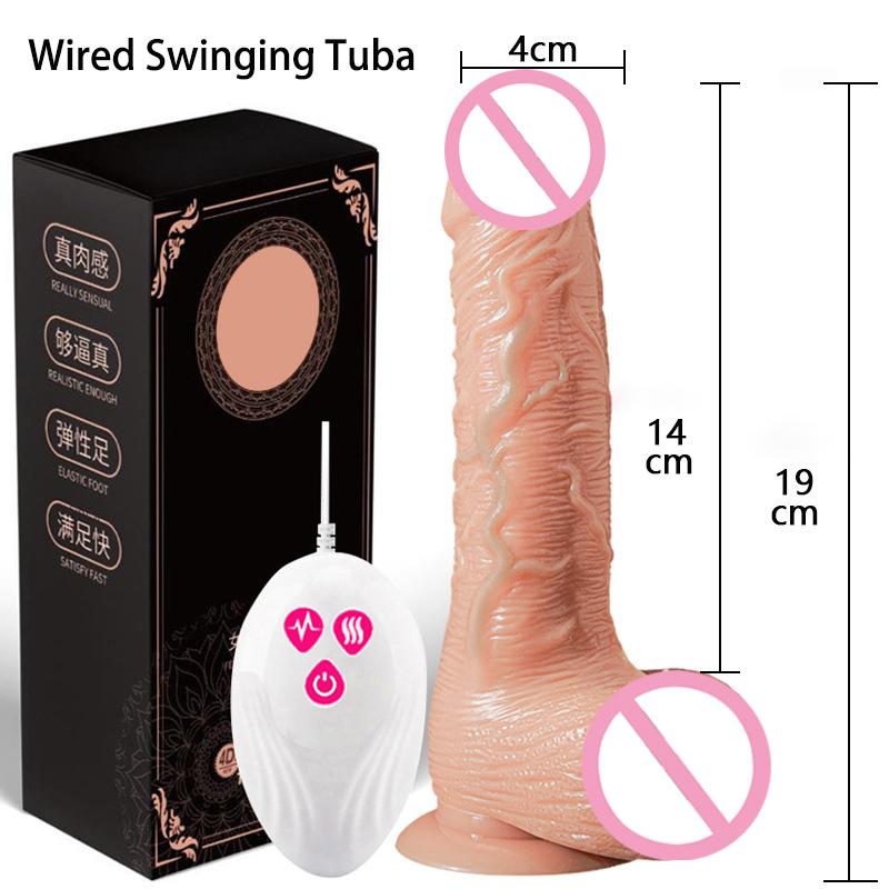 Telescopic Vibrating Dildos for Women Foreskin Testicles Dildo Anal Vaginal Stimulation Sex Toys Female Masturbation Heat Penis
