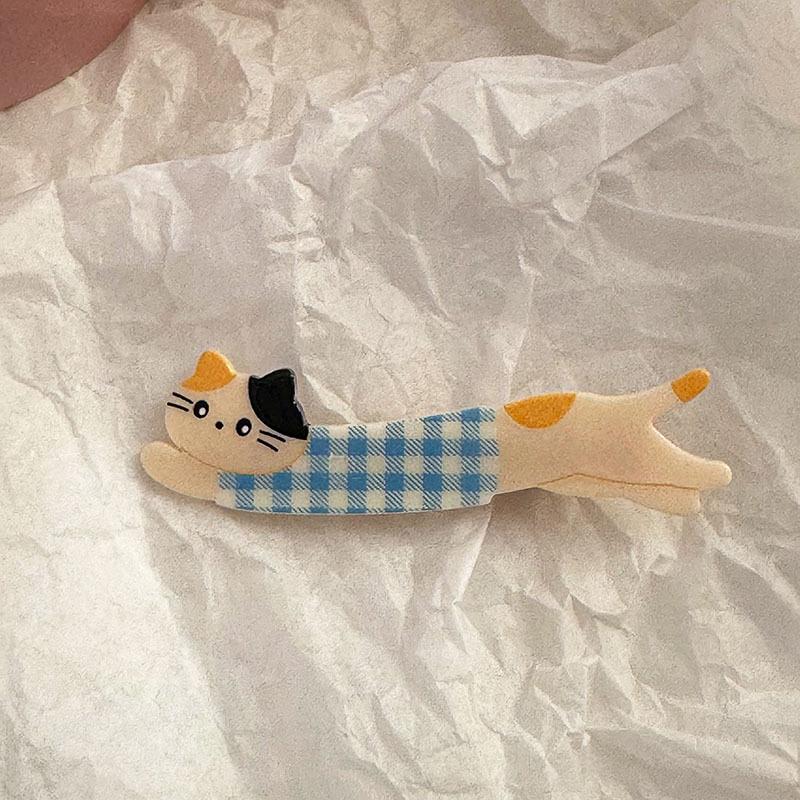 1PC Hairpin Gifts for Cat Lovers Cartoon Animal Theme Head Accessory Hair Clip Casual Cat Pattern Funny Multi-Color
