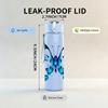 1PC Blue Gradient Butterfly Wing Print 750ml Color Plastic Sports Water Bottle Leakproof Flip Straw Lid Suitable for Sports Office Home Use