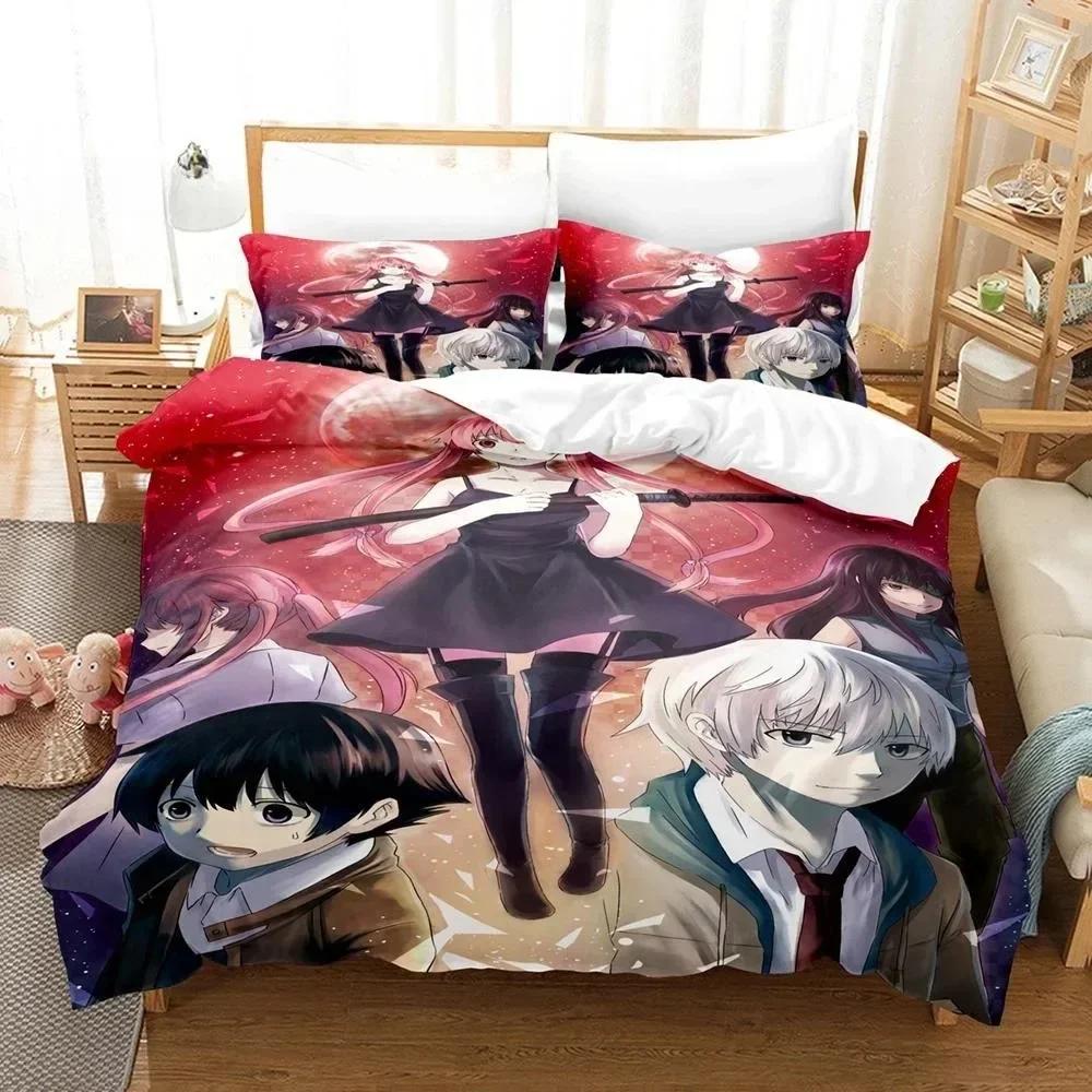 New 3D Printed Anime Bed Sheet Future Diaries Mirai Nikki Bedding Set Single Twin Full Queen King Size Bed Set Adult Kid Bedroom